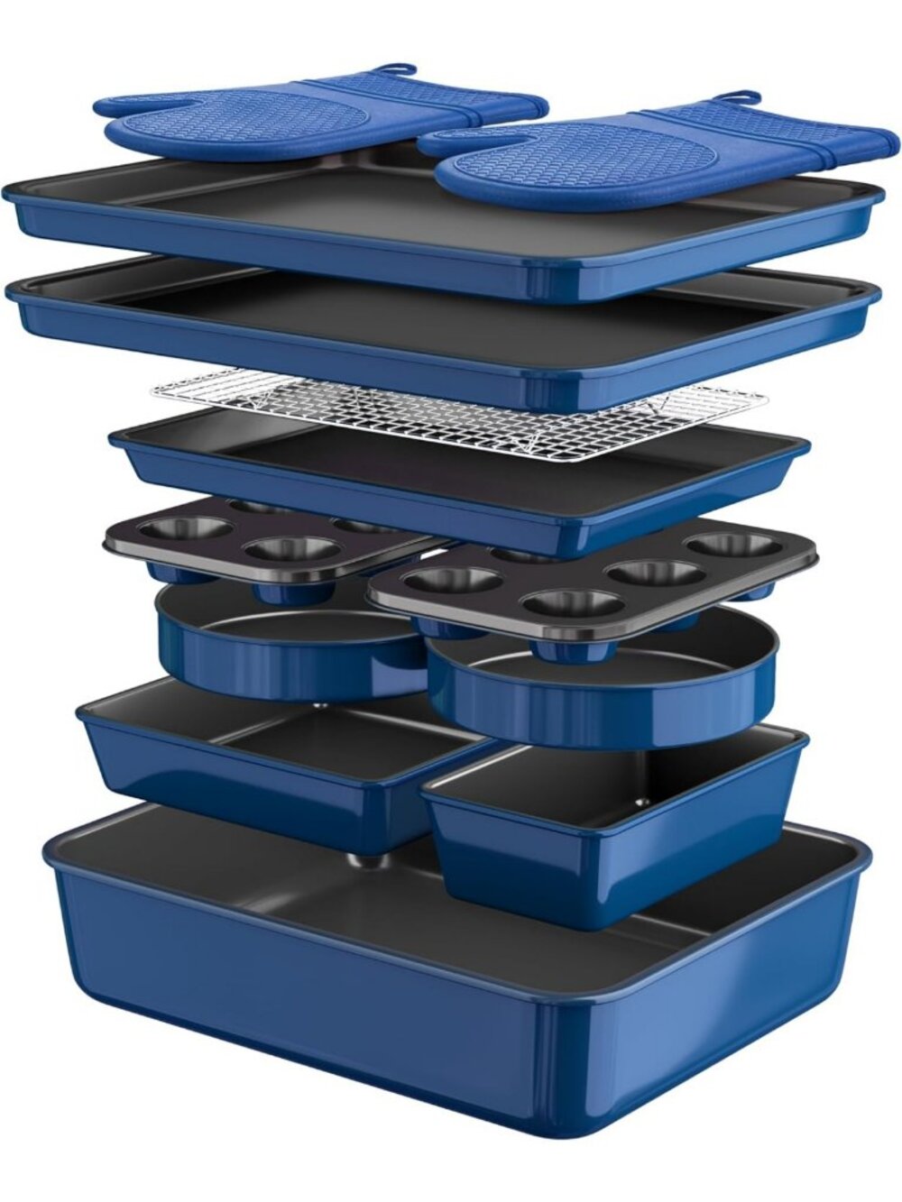 13-Piece Nonstick Baking Pans Set - Versatile Bakeware for Cakes, Cookies & More
